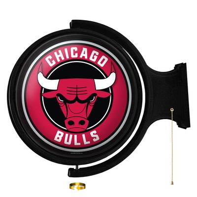 The Fan-Brand NBA Chicago Bulls: Original Round Rotating Lighted Wall Sign- Sports Decor for Home, Game Room, Fan Cave & Garage - USA Made