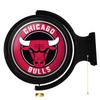 The Fan-Brand NBA Chicago Bulls: Original Round Rotating Lighted Wall Sign- Sports Decor for Home, Game Room, Fan Cave & Garage - USA Made view 1