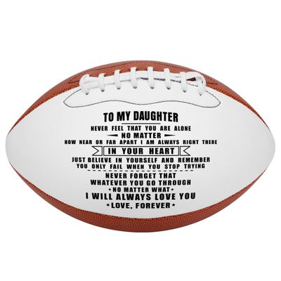 KWOOD Personalized Football Gift for Daughter, Engraved Leather Indoor/Outdoor Football with Pump & Carrying Bag, Birthday Christmas Graduation Gift for Daughter