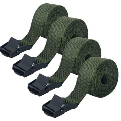 Heavy Duty Trail Camera Strap 4-Pack 400lbs Adjustable Nylon Straps with Rust-Proof Safety Buckle, Year-Round Outdoor Strap for Game Cameras, Motorcycle, Truck, Trailer, Luggage, 39 inch Green
