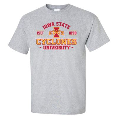 CornBorn Iowa State T Shirt - Arch Iowa State 1858 - Gray - XL-Tall