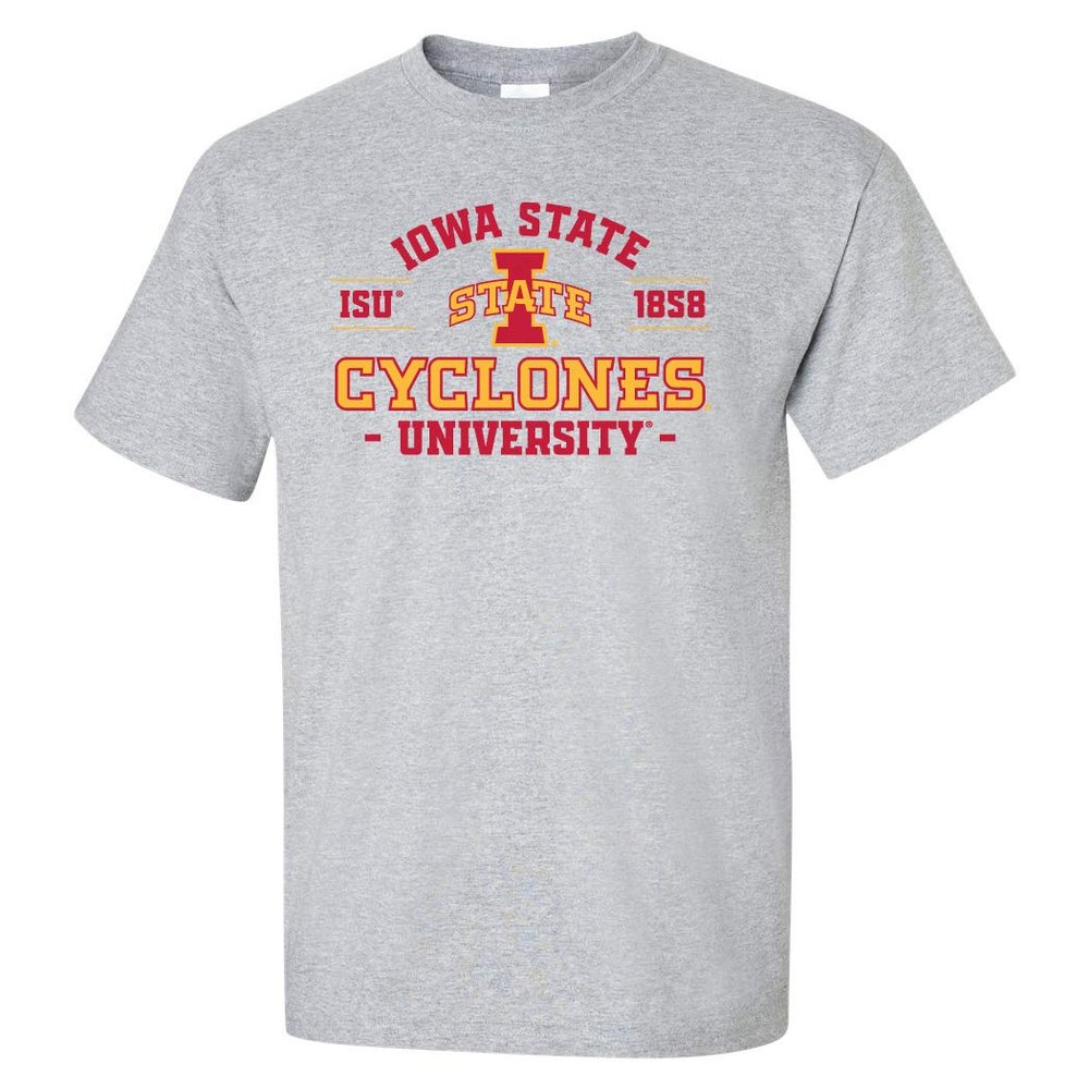 CornBorn Iowa State T Shirt - Arch Iowa State 1858 - Gray - XL-Tall