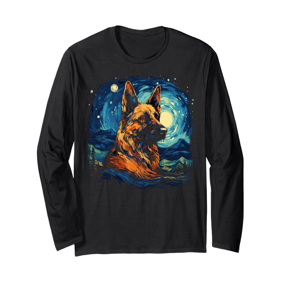 Van Gogh Dog German Shepherd Long Sleeve T-Shirt