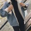 SWJGLITTR Men's Sherpa Lined Trucker Jacket Male Faux Fleece Lined Casual Jacket Men Thick Winter Button Trucker Jacket (Medium,Light blue) view 4