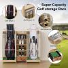 Ponsonbay Golf Bag Storage Organizer for Garage, Premium Wooden 2 Golf Bags Rack with Drawer, Easy Assemble Golf Club Stand/Holder Suitable for Garage Home Simulator and Office view 2