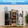 Ponsonbay Golf Bag Storage Organizer for Garage, Premium Wooden 2 Golf Bags Rack with Drawer, Easy Assemble Golf Club Stand/Holder Suitable for Garage Home Simulator and Office view 4