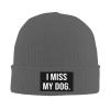 wikjxiz I Miss My Dog Hat Mens Womens Winter Warm Knitting Hats Deep Heather Fashion Skull Beanie Cuffed Cap view 1