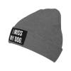 wikjxiz I Miss My Dog Hat Mens Womens Winter Warm Knitting Hats Deep Heather Fashion Skull Beanie Cuffed Cap view 2