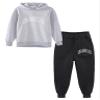 Loodgao Kids Boys Girls Hooded Tracksuit 2 Piece Sports Suit Sweatsuit Long Sleeve Hoodies Sweatshirt with Jogger Pants Set GrayBlack 3-4 view 3