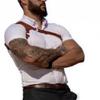 VOLBOZ Men's Leather Body Chest Belt - Durable and Breathable Adjustable Harness for Various Occasions-Sexy Punk Chest Belt (Brown)