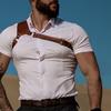 VOLBOZ Men's Leather Body Chest Belt - Durable and Breathable Adjustable Harness for Various Occasions-Sexy Punk Chest Belt (Brown) view 4
