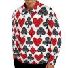Playing Card Poker Mens Long Sleeve Polo Shirt Casual Slim Fit Golf Sport Shirts Fashion Tops L view 1