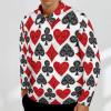 Playing Card Poker Mens Long Sleeve Polo Shirt Casual Slim Fit Golf Sport Shirts Fashion Tops L view 2