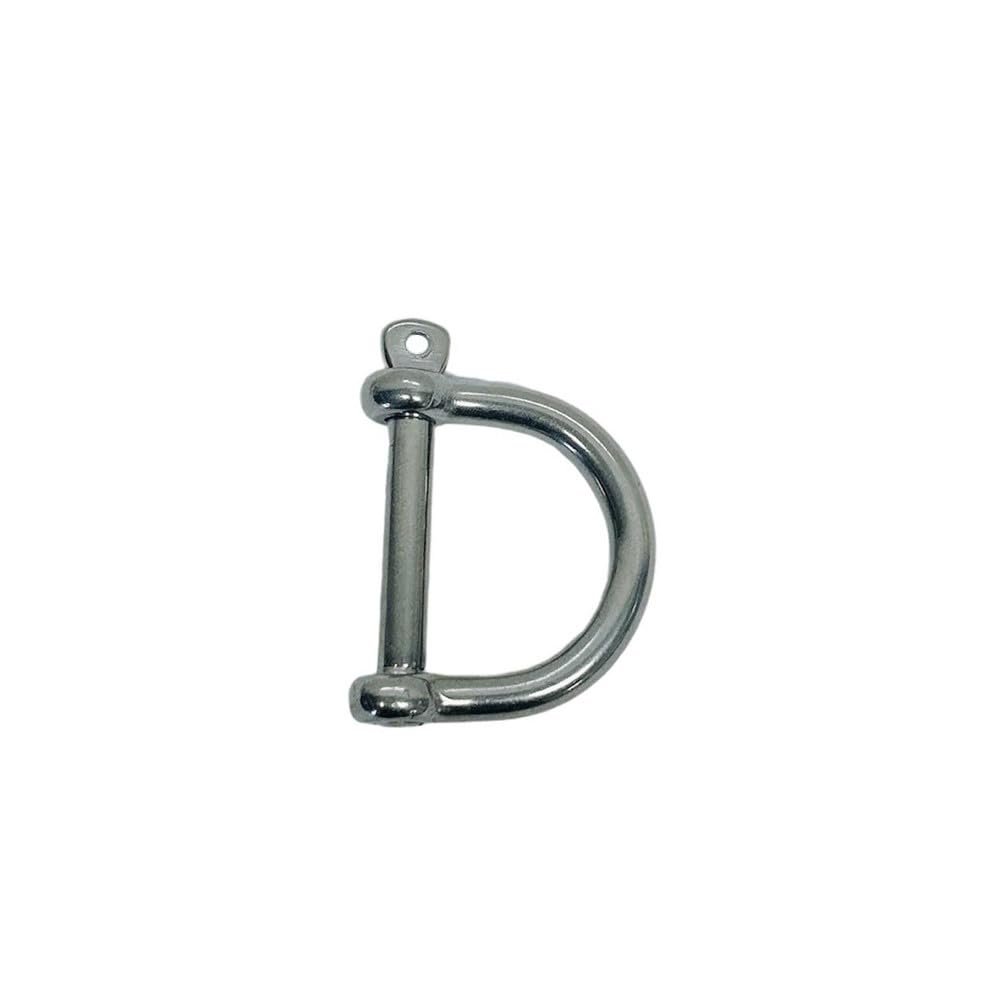 DBMIMPORTERS 3/16" Wide D-Shackle Marine Grade Screw Pin 650 Lb WLL Stainless Steel T316