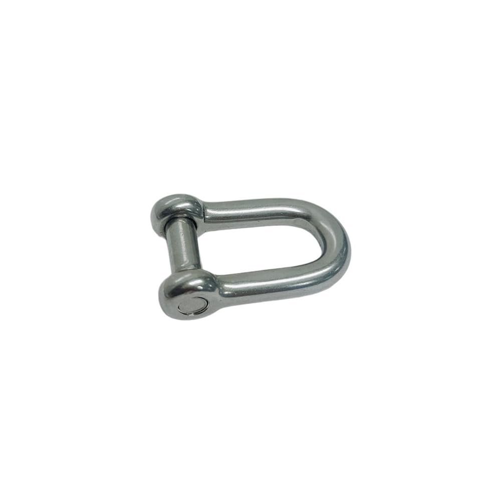 DBMIMPORTERS 1/4" D Shackle Hex Sink Marine Grade Screw Pin 750 Lb WLL Stainless Steel T316