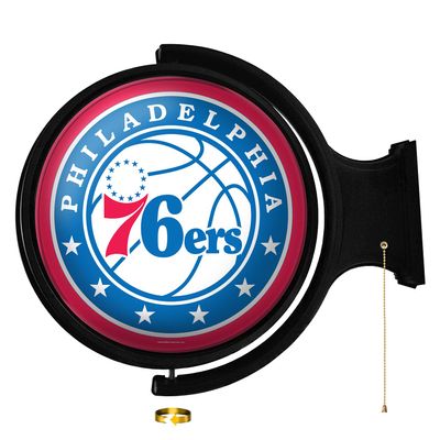The Fan-Brand NBA Philadelphia 76ers: Original Round Rotating Lighted Wall Sign- Sports Decor for Home, Game Room, Fan Cave & Garage - USA Made