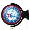 The Fan-Brand NBA Philadelphia 76ers: Original Round Rotating Lighted Wall Sign- Sports Decor for Home, Game Room, Fan Cave & Garage - USA Made view 1