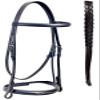 CHALLENGER Full English All-Purpose Fancy Stitch Black Leather Flash Bridle 803SS01BK-F view 1