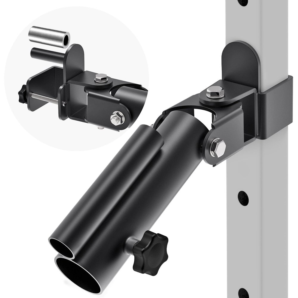 SELEWARE T Bar Row Landmine Attachment for 2" x 2" Power Rack with 5/8" or 1" Hole, Power Cage Attachment for 1"&2'' Barbell Free Swivel Heavy Duty Structure 600 lbs Capacity