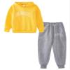 Loodgao Kids Boys Girls Hooded Tracksuit 2 Piece Sports Suit Sweatsuit Long Sleeve Hoodies Sweatshirt with Jogger Pants Set Yellow 12-13 view 3