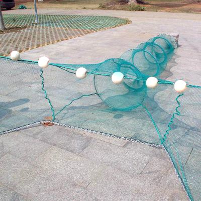 Lawaia Fishing Net Minnow Trap Collapsible Trap Portable Bait Trap Green Crawfish Trap Nylon Mesh with Floating Ball and Chain Suitable Crayfish Traps for Creeks Comes in 5 Sizes-10M