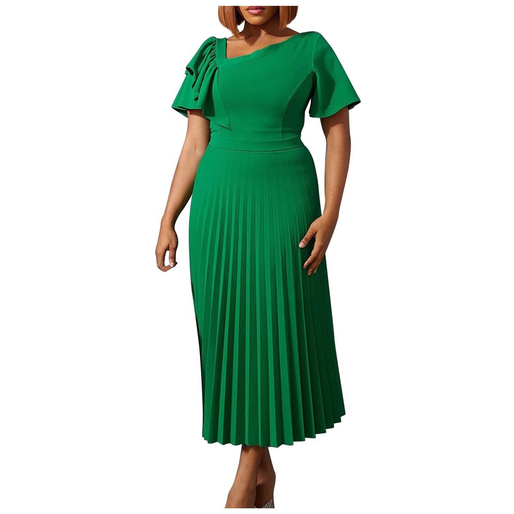 Plus Size Dresses For Curvy Women Formal Wedding Guest Dress Maxi Dress Flowy Casual Cocktail Evening Party Midi Dress Green