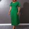 Plus Size Dresses For Curvy Women Formal Wedding Guest Dress Maxi Dress Flowy Casual Cocktail Evening Party Midi Dress Green view 2