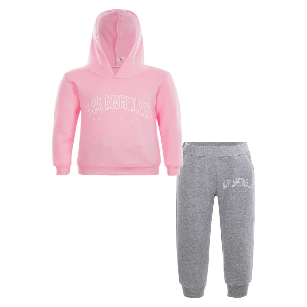 Loodgao Kids Boys Girls Hooded Tracksuit 2 Piece Sports Suit Sweatsuit Long Sleeve Hoodies Sweatshirt with Jogger Pants Set Pink 12-13