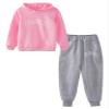 Loodgao Kids Boys Girls Hooded Tracksuit 2 Piece Sports Suit Sweatsuit Long Sleeve Hoodies Sweatshirt with Jogger Pants Set Pink 12-13 view 3