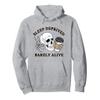 Funny Skeleton Coffee Sleep Deprived Barely Alive Women Pullover Hoodie view 1