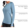 TELALEO 4 Pack Women's Compression Shirt Long Sleeve Performance Workout Baselayer Athletic Top Sports Gear-Black/White/Blue/Prule XX-Large view 4