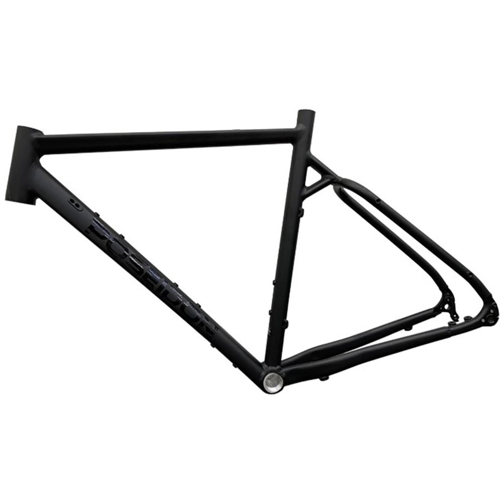 Road Bike Frames 42/46/49/52/55/58cm Cyclocross Disc Brake Road Bike Frameset Aluminum Alloy Lightweight Frame Internal Routing (Color : Black, Size : 42cm)
