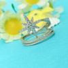 18K Rose Gold Plated Crystal Engagement White Zircon Cubic Diamond Design Rings Wedding Jewelry 3.7 Grams view 2