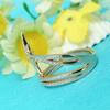 18K Rose Gold Plated Crystal Engagement White Zircon Cubic Diamond Design Rings Wedding Jewelry 3.7 Grams view 3