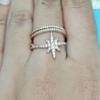 18K Rose Gold Plated Crystal Engagement White Zircon Cubic Diamond Design Rings Wedding Jewelry 3.7 Grams view 4