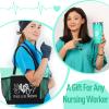 Nurse Appreciation Gift 2 Pieces - Nurses Gifts for Women Includes Zippered Tote Bag and Stainless Steel Insulated Tumbler, Christmas Nurses Accessories for Work, Nurse Bag for Work(Green) view 4
