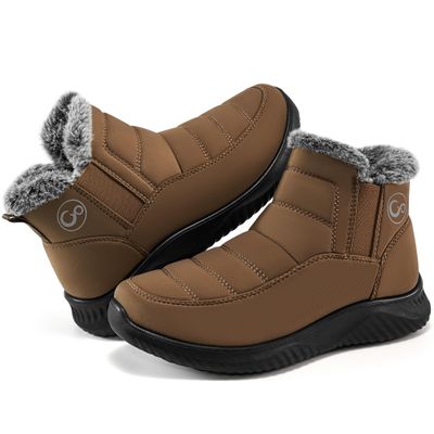 Ecetana Womens Snow Boots Winter Shoes: Ankle Booties Warm Fur Lined Waterproof Non-Slip Boots for Women