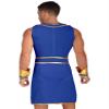 HULIJA Men Ancient Greek Roman Toga Costume Gladiator Toga Cosplay Outfits Halloween Fancy Dress D1806#Blue Ancient Egypt Costume 3X-Large view 2