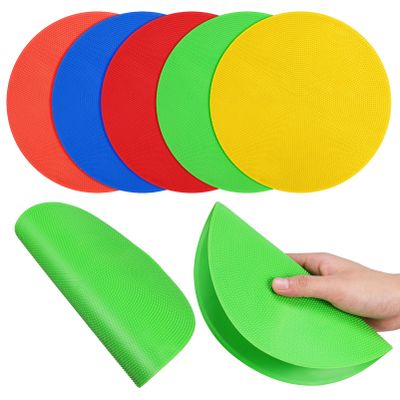 BESPORTBLE 5pcs Multi Football Markers Flat Agility Training Dots for Soccer and Basketball Non- Floor Pads for Indoor and Outdoor Use