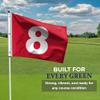 AGAS 14x20 inch Mini Golf Flags with Brass Grommets No 8, Red with White Numbers, Mini Putting Green Flags for Yard, 200D Nylon Mini Golf Flag, Canvas Header Stitched Borders view 3