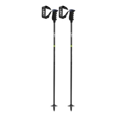 LEKI Neolite Carbon Lightweight Ski Poles for Alpine Skiing - Black-Dark Anthracite-Neongreen - 110 cm