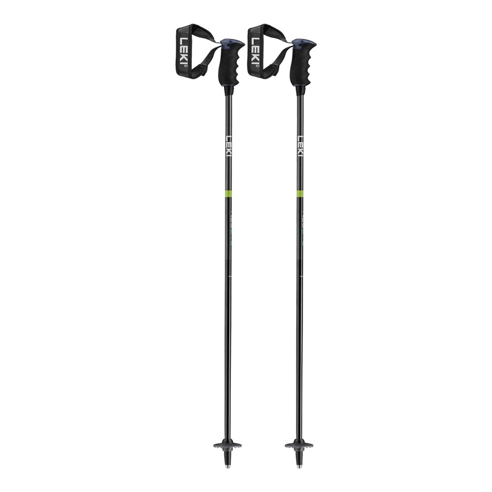 LEKI Neolite Carbon Lightweight Ski Poles for Alpine Skiing - Black-Dark Anthracite-Neongreen - 110 cm