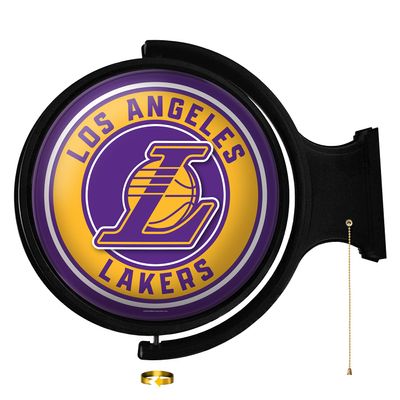The Fan-Brand NBA Los Angeles Lakers: Original Round Rotating Lighted Wall Sign- Sports Decor for Home, Game Room, Fan Cave & Garage - USA Made