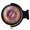 The Fan-Brand NBA Los Angeles Lakers: Original Round Rotating Lighted Wall Sign- Sports Decor for Home, Game Room, Fan Cave & Garage - USA Made view 1