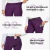FitsT4 Sports Women's Winter Horse Riding Pants with Zipper Pockets Full Seat Riding Tights Fleece Lined Equestrian Breeches for Women Purple 2XL view 2