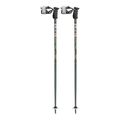 LEKI Detect S Lightweight Aluminum Ski Poles for Alpine Skiing - Olivgreen-Darkolive-Pearlcopper - 135 cm