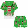 Artsadd Custom Short Pajamas Set With Photo, Women Personalized Lounge Set, Funny Face Printed Sleepwear, Soft Tracksuit Gift(Reindeer,L) view 2