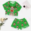 Artsadd Custom Short Pajamas Set With Photo, Women Personalized Lounge Set, Funny Face Printed Sleepwear, Soft Tracksuit Gift(Reindeer,L) view 4
