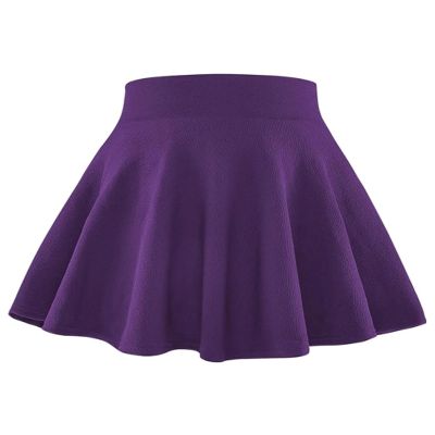 BOOPH Kids Girls Skirt Casual Mini Flare Plain Pleated Skater Skirts 5-6 Years Dark Purple