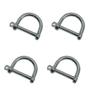 DBMIMPORTERS 3/16" Wide D-Shackle Marine Grade Screw Pin 650 Lb WLL Stainless Steel T316 4 Pc view 1